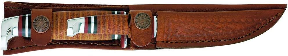 Case Cutlery Pocket Knife Two Knife Set Twin Finn W/Leather Sheath