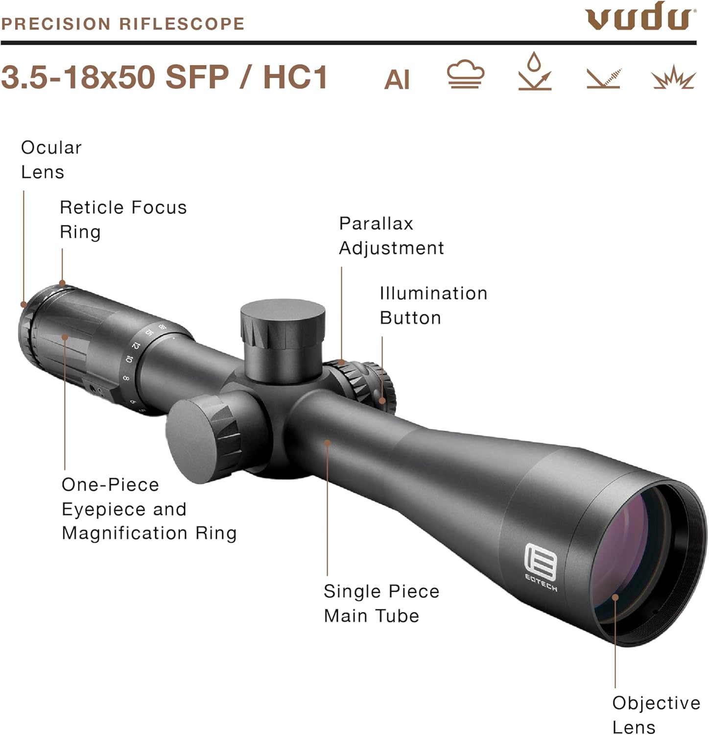 EOTECH Vudu 3.5-18x50mm Precision Rifle Scope