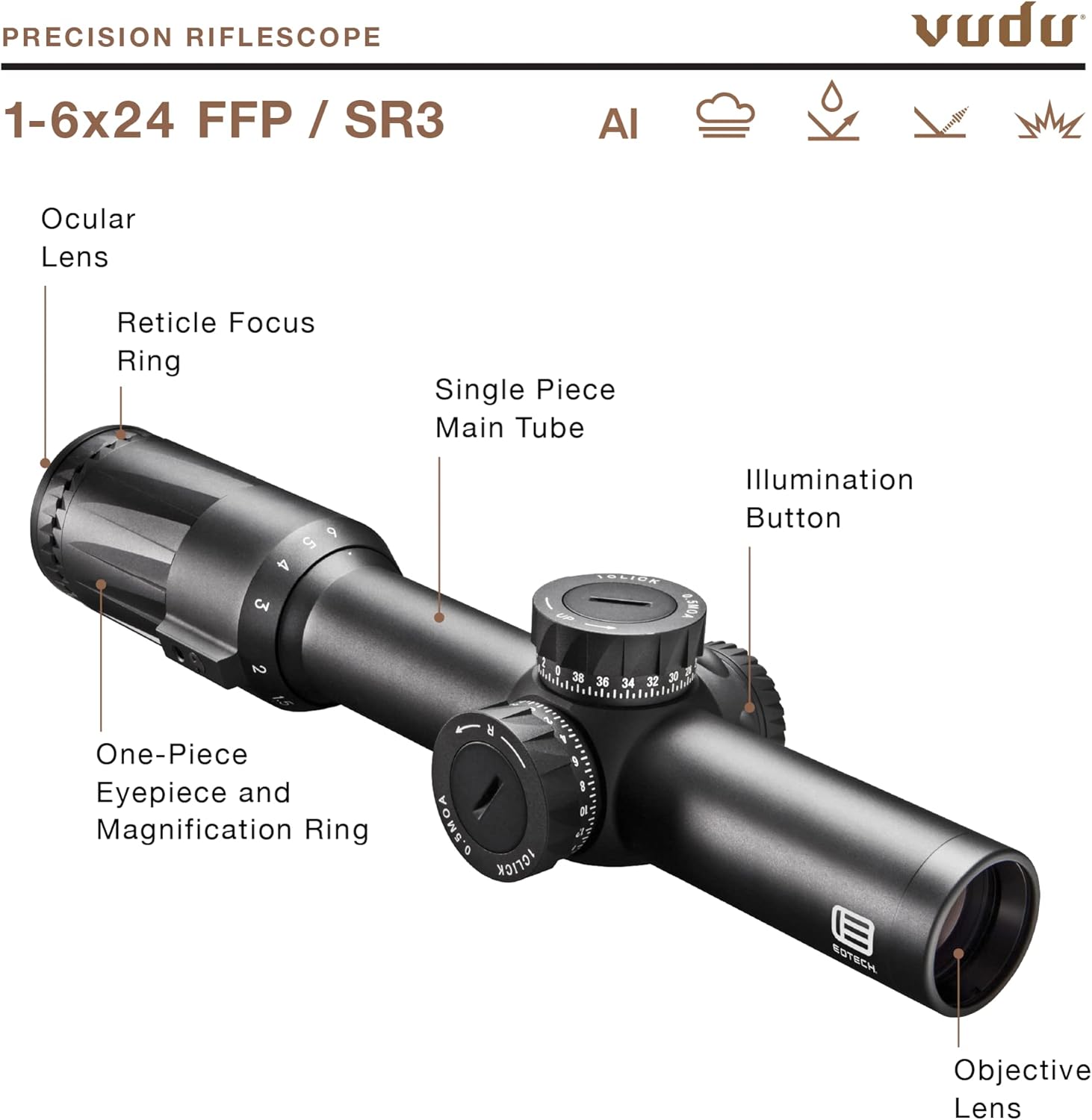 EOTECH Vudu 1-6x24mm Precision Rifle Scope